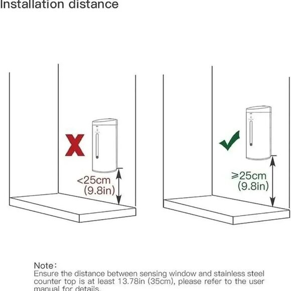 Wisewater Stainless Steel Touchless Wall-Mount Automatic Soap Dispenser NS59 - Picture 7 of 7